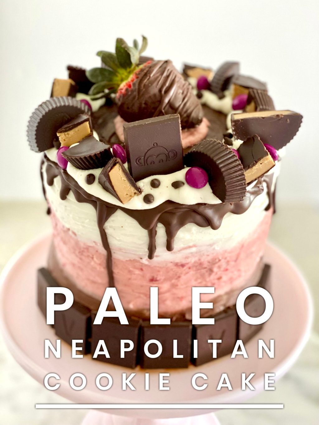 Paleo Neapolitan Cookie Cake (grain-free, dairy-free)